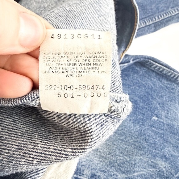 Vintage 90's Levi's 501 Straight Slim High Waist Well Worn Jean - 31 x 26.5 - Picture 9 of 11